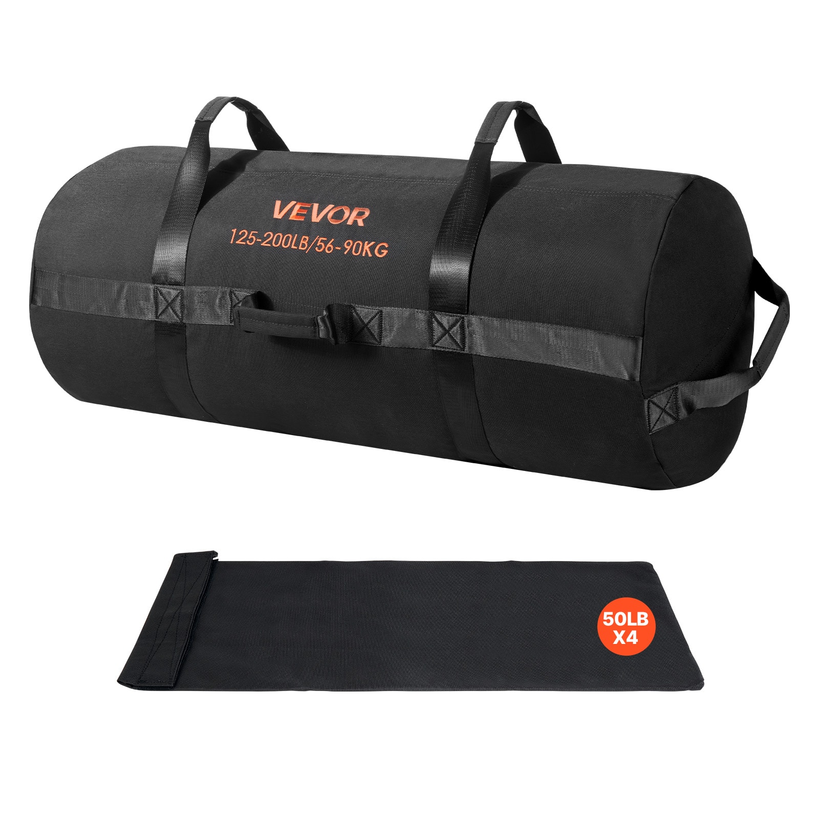 VEVOR - Workout Sandbag, Heavy Duty Workout Power Bags with Handles, 125-200 lbs Adjustable Slam Bag - Black price history on PriceWatchPro