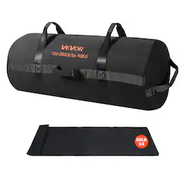 VEVOR - Workout Sandbag, Heavy Duty Workout Power Bags with Handles, 125-200 lbs Adjustable Slam Bag - Black