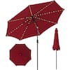 Front. Costway - 10 FT 112 LED Solar-Lighted Patio Table Market Umbrella Crank Tilt Outdoor - Wine.
