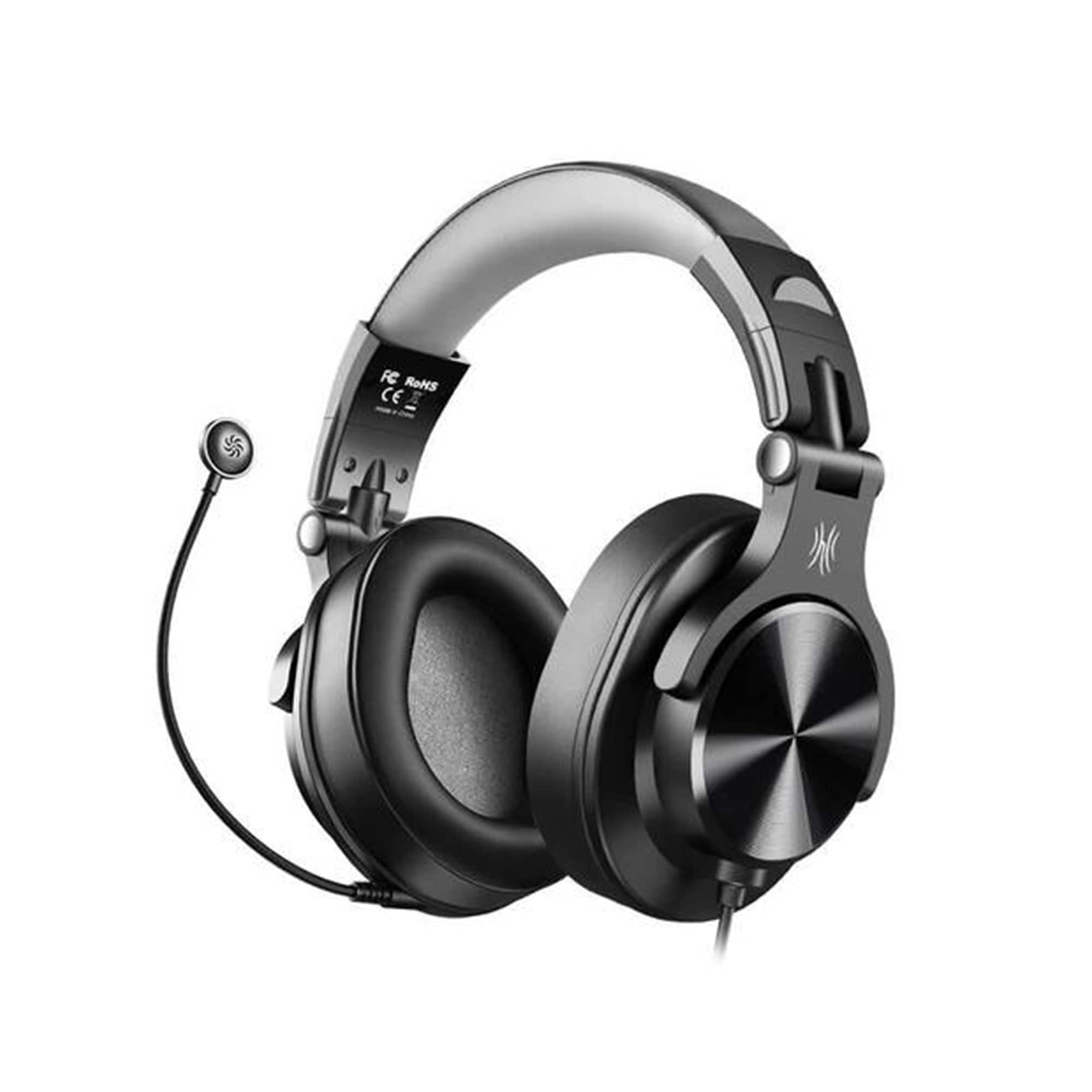 OneOdio - A71D Computer Gaming Wired Over Ear Headset with Detachable Microphone - Black