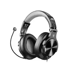 Front. OneOdio - OneOdio A71D Computer Gaming Wired Over Ear Headset with Detachable Microphone - Black.