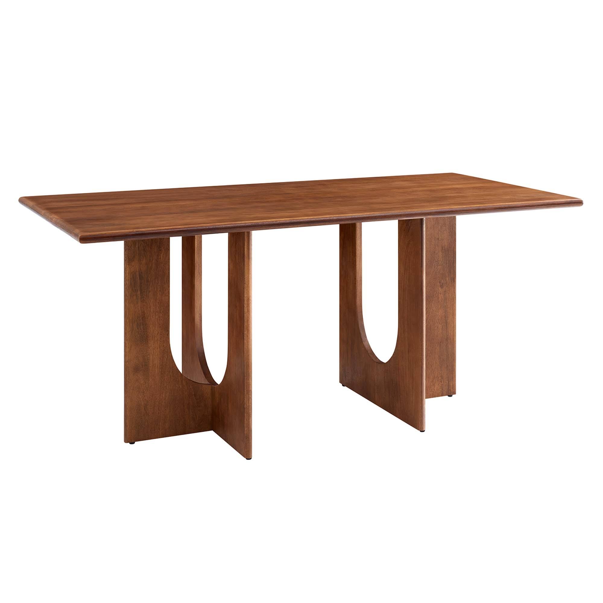 Angle. Modway - Rivian Rectangular 70" Wood Dining Table by Modway - Walnut.
