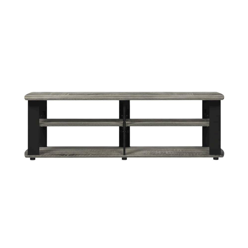 Alt View 3. FurniFact - Black and French Oak TV Stand with Composite Wood Construction for Living Room - Black.