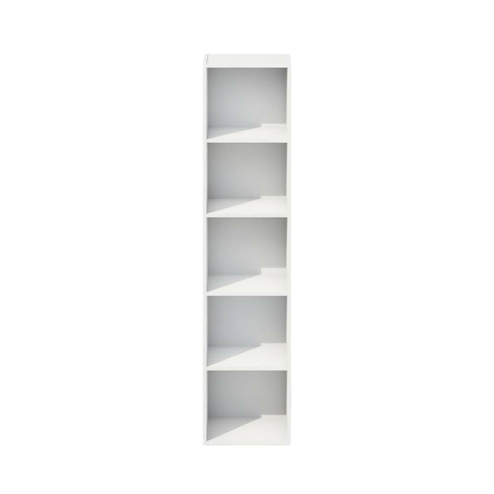 Left. FurniFact - Engineered Wood 5-Tier Open Shelf Closet and Storage Organizer - White.
