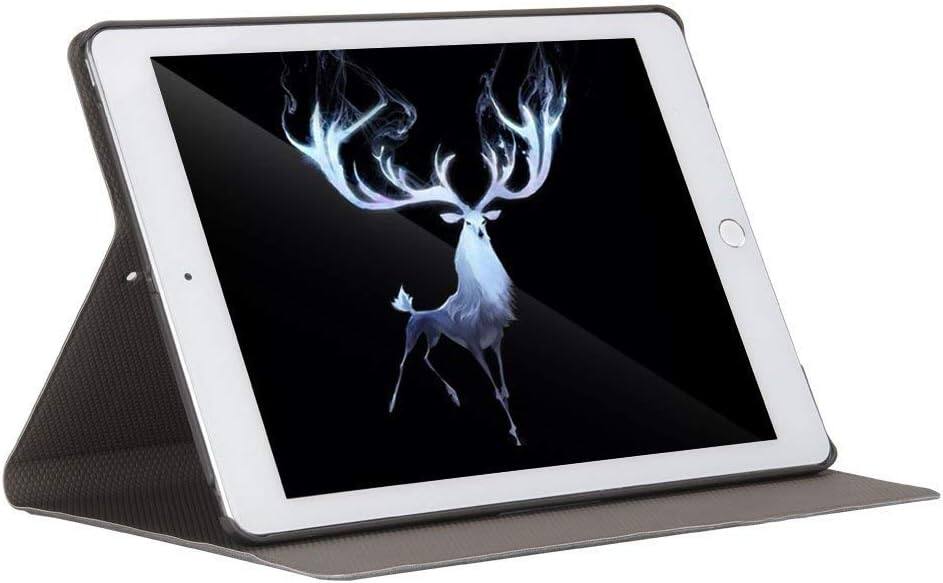 Back. DuraSafe Cases - iPad Air 11" M3/M2 & Air 10.9" 5th/4th Gen Deer Pattern Folio Smart Case with Viewing Stand A2316 A2324 A2325 A2072 - Gray.