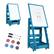 Front. Costway - Kids' Standing Art Easel Dry-Erase Board Double Sided Chalkboard - Navy.