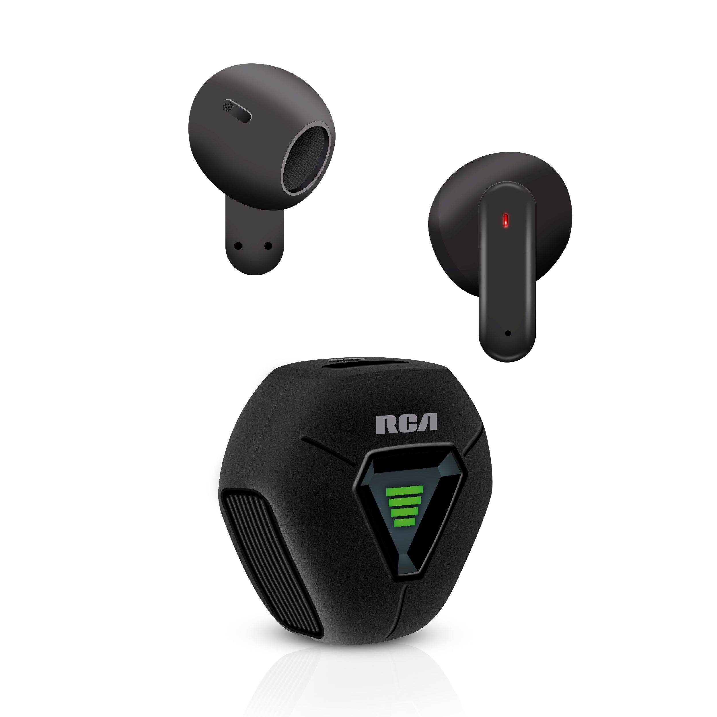 Front. RCA - Wave-78 True Wireless Earbuds, 20H Playtime, Hi-Res Audio, Big Bass - Black.
