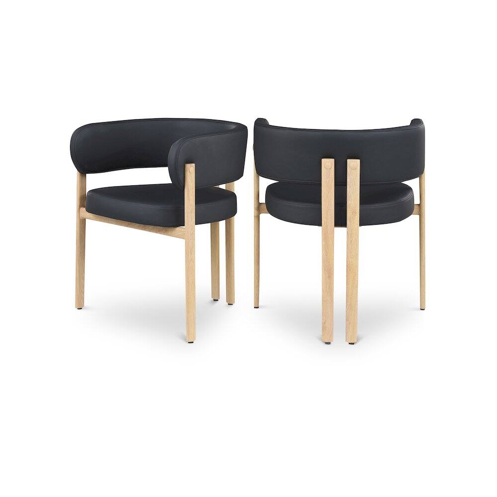 Meridian Furniture - Gideon Vegan Leather Dining Chair, Set of 2 - Black