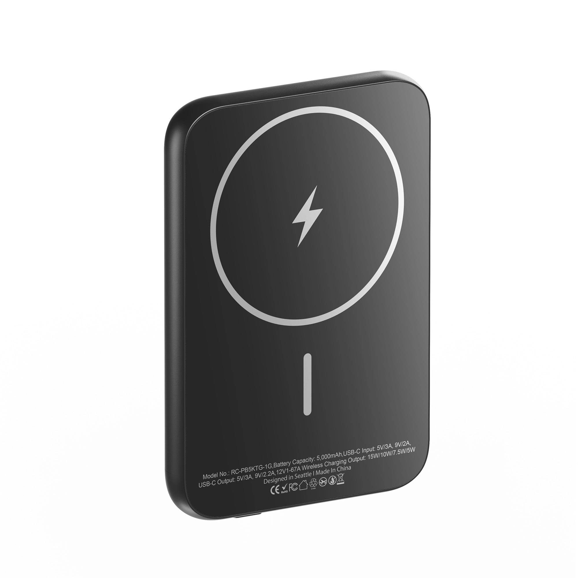 ReelCharge - ReelSafe 5000mAh Wireless Power Bank, 20W Fast Charging (Gray)