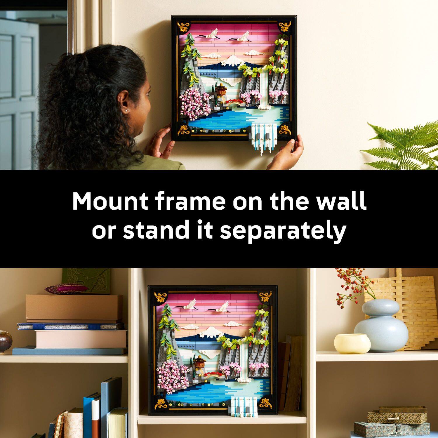 Mount frame on the wall or stand it separately