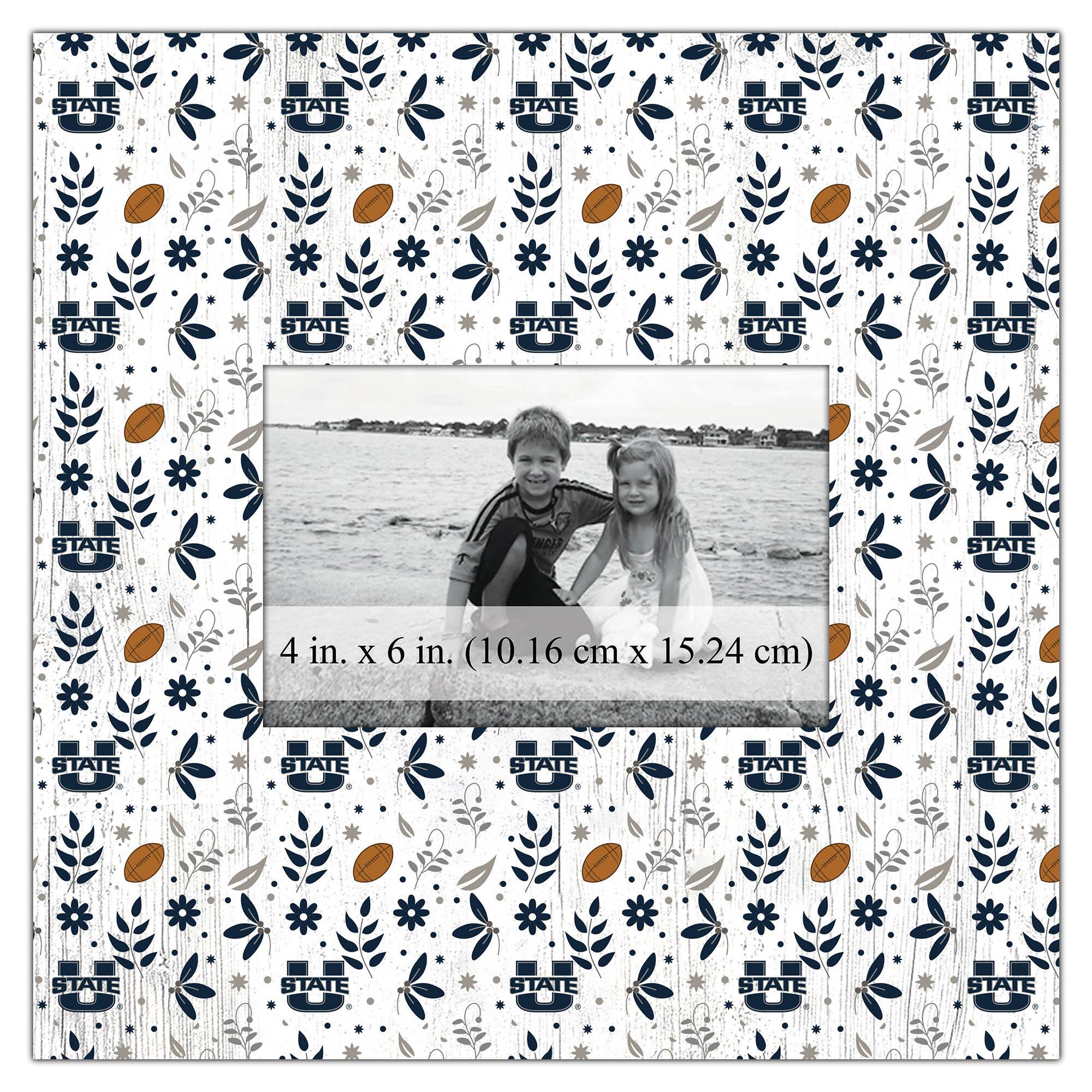 Utah State Aggies 10'' x 10'' Floral Pattern Frame