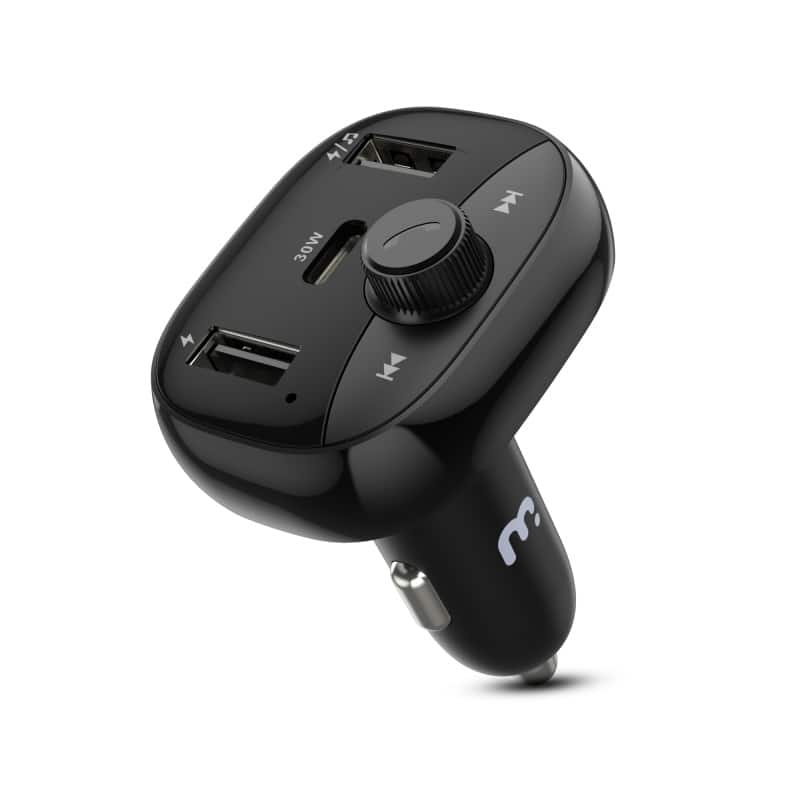 Front. Mybat Pro - Mybat Pro S-15 FM Transmitter & Car Charger - Black - Black.