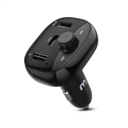 Front. Mybat Pro - Mybat Pro S-15 FM Transmitter & Car Charger - Black - Black.