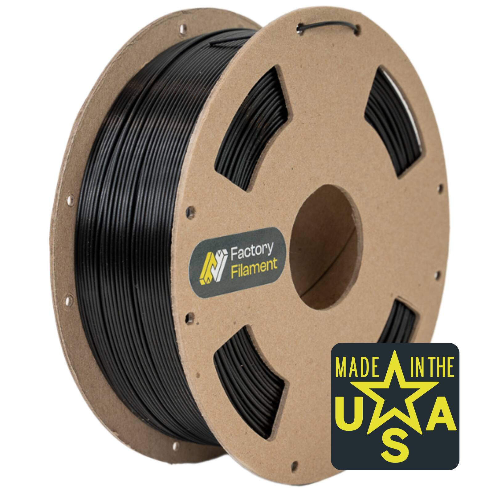 Factory Filament - 1.75mm Black PLA 3D Printer Filament, 1 KG Spool, Dimensional Accuracy +/- 0.02 mm, 3D Printing Filament