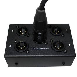 ProX - XC-SBCAT6-4XM 4-Channel XLR-M CAT6 Audio/DMX Portable Snake Box