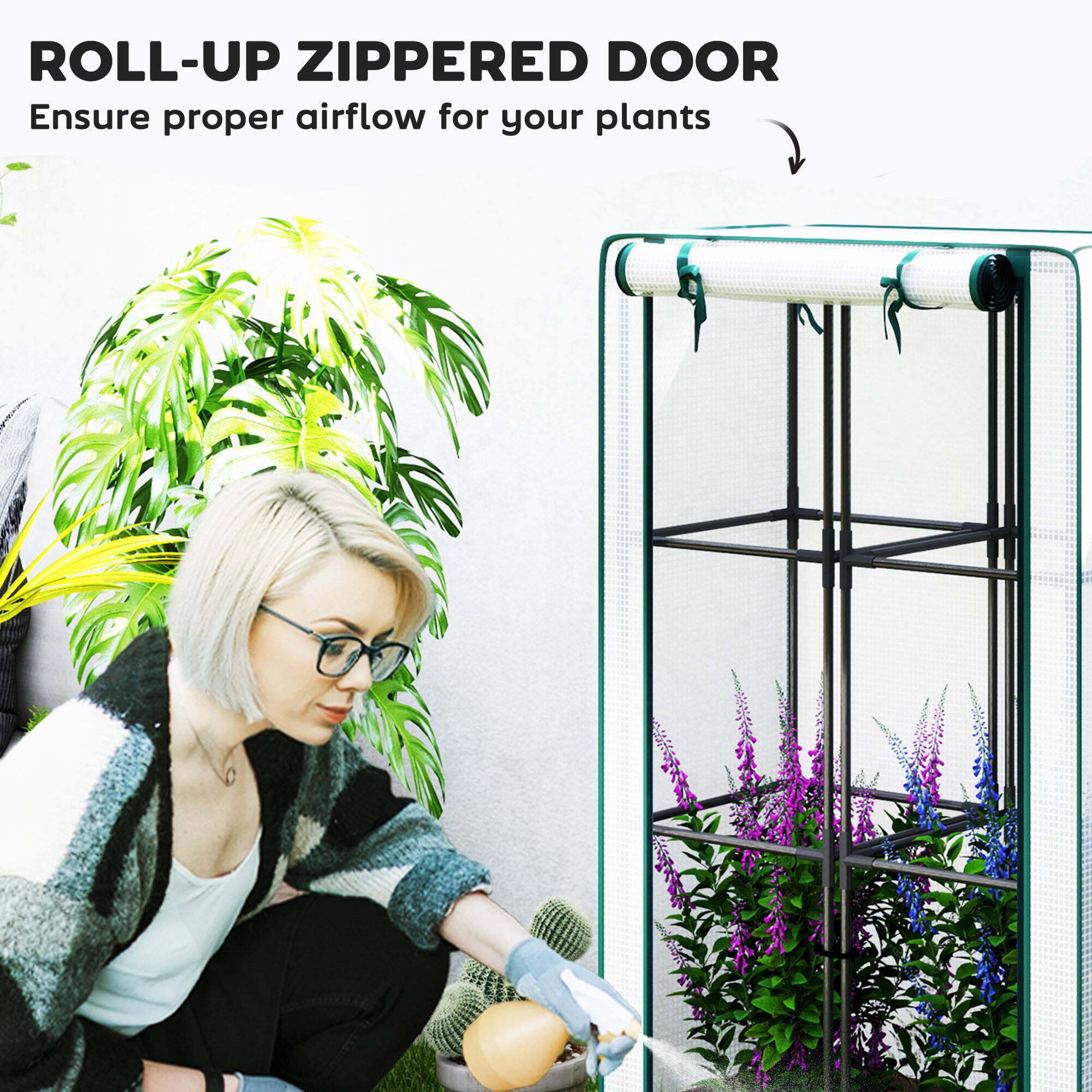 ROLL-UP ZIPPERED DOOR
Ensure proper airflow for your plants
