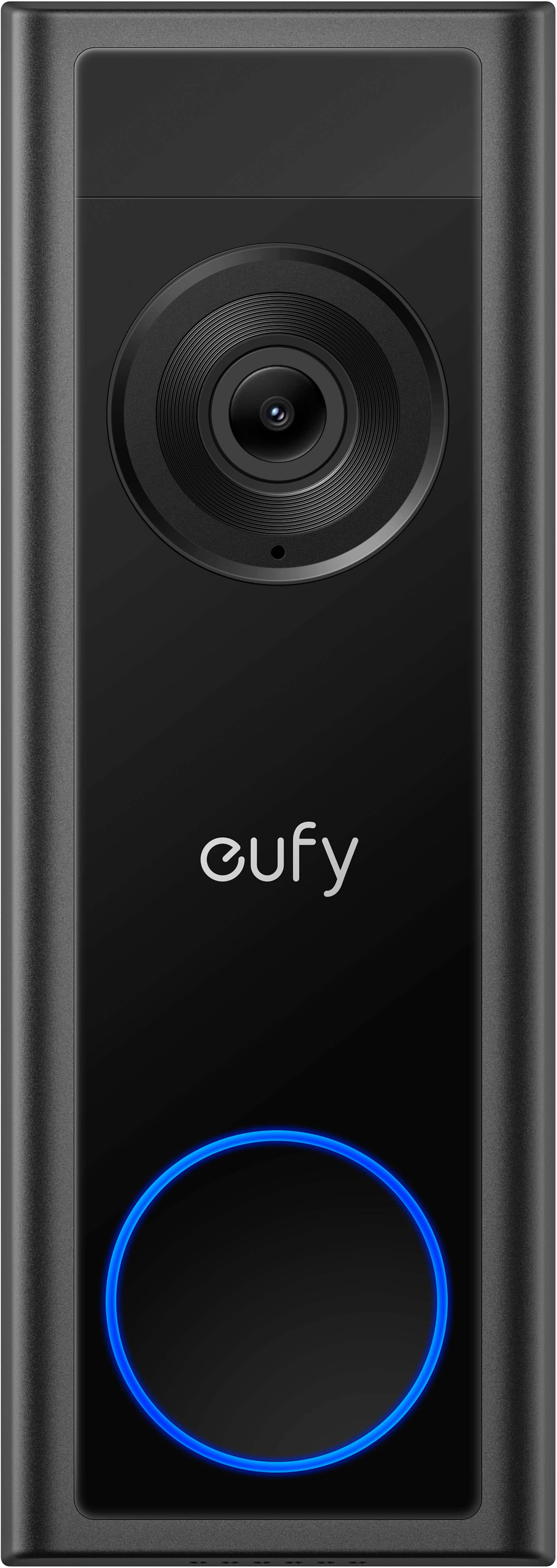 Front. eufy - Smart Wi-Fi C31 2K Wired and Battery Operated Video Doorbell with 32GB MicroSD Card - Black.