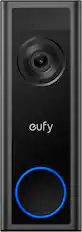 Front. eufy - Smart Wi-Fi C31 2K Wired and Battery Operated Video Doorbell with 32GB MicroSD Card - Black.