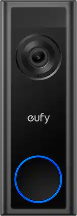 Front. eufy - Smart Wi-Fi C31 2K Wired and Battery Operated Video Doorbell with 32GB MicroSD Card - Black.