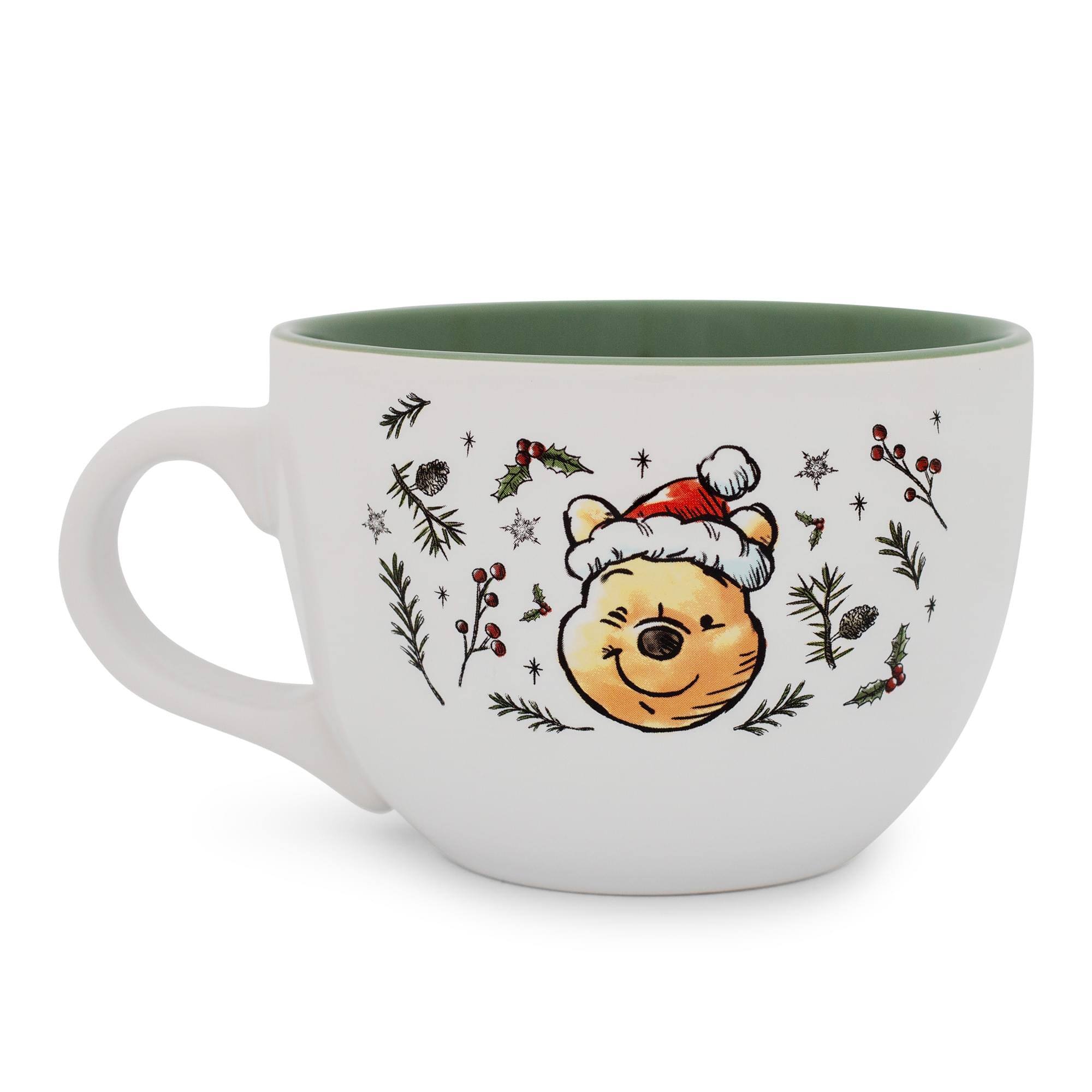 Alt View 1. Disney - Disney Winnie the Pooh Holly Holidays Ceramic Soup Mug | Holds 24 Ounces - White.