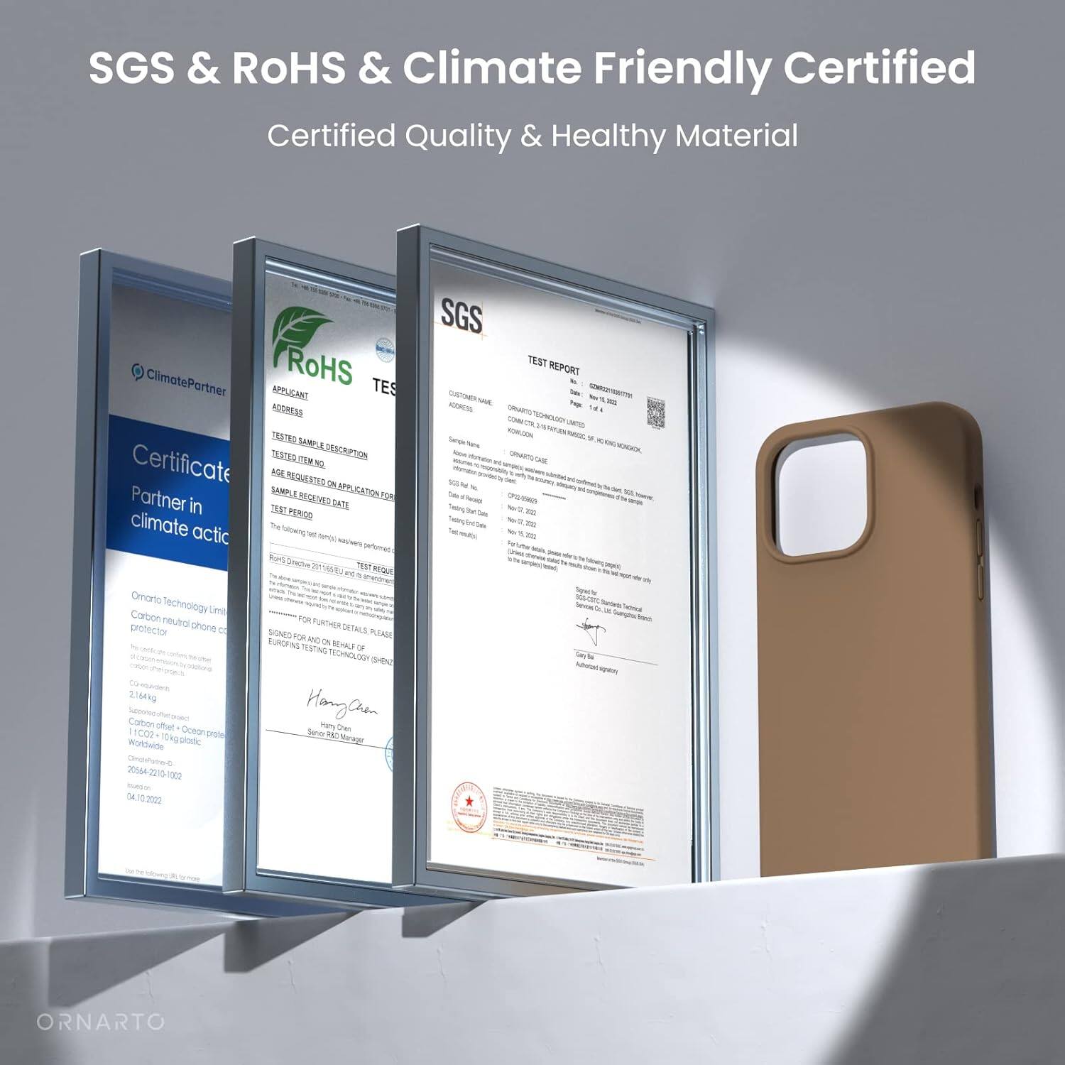 SGS & RoHS & Climate Friendly Certified
Certified Quality & Healthy Material
ClimatePartner
RoHS TES APELIGANT ACORESS T0 SAM PTO W DESCRPTION
Certificate N2 NS RESSTD
sn SAMPL CATIN 1Oe Partner in TP SPRO RESEO climate actic - browng - SK fr twata 4 i TRAT RGU
SGS TEST REPORT - CAsE - - - - - - 14 - am - - - -ats MR mueno - - S - - - - an Omarto Secchnology Uni Carbon neulol grotector shore D 3.164kg Carton thhal I 1009 Coeon prote 10Ng prodic Mutdaide 20564-2010-100 - DA102000 sO TURTHER SINS DRTALS PUIAA SOW AN EUNCP N iN REHU TESTING - TECHNOLOGH SHEN Hanga Hey De Jew iso Necos ORNARTO