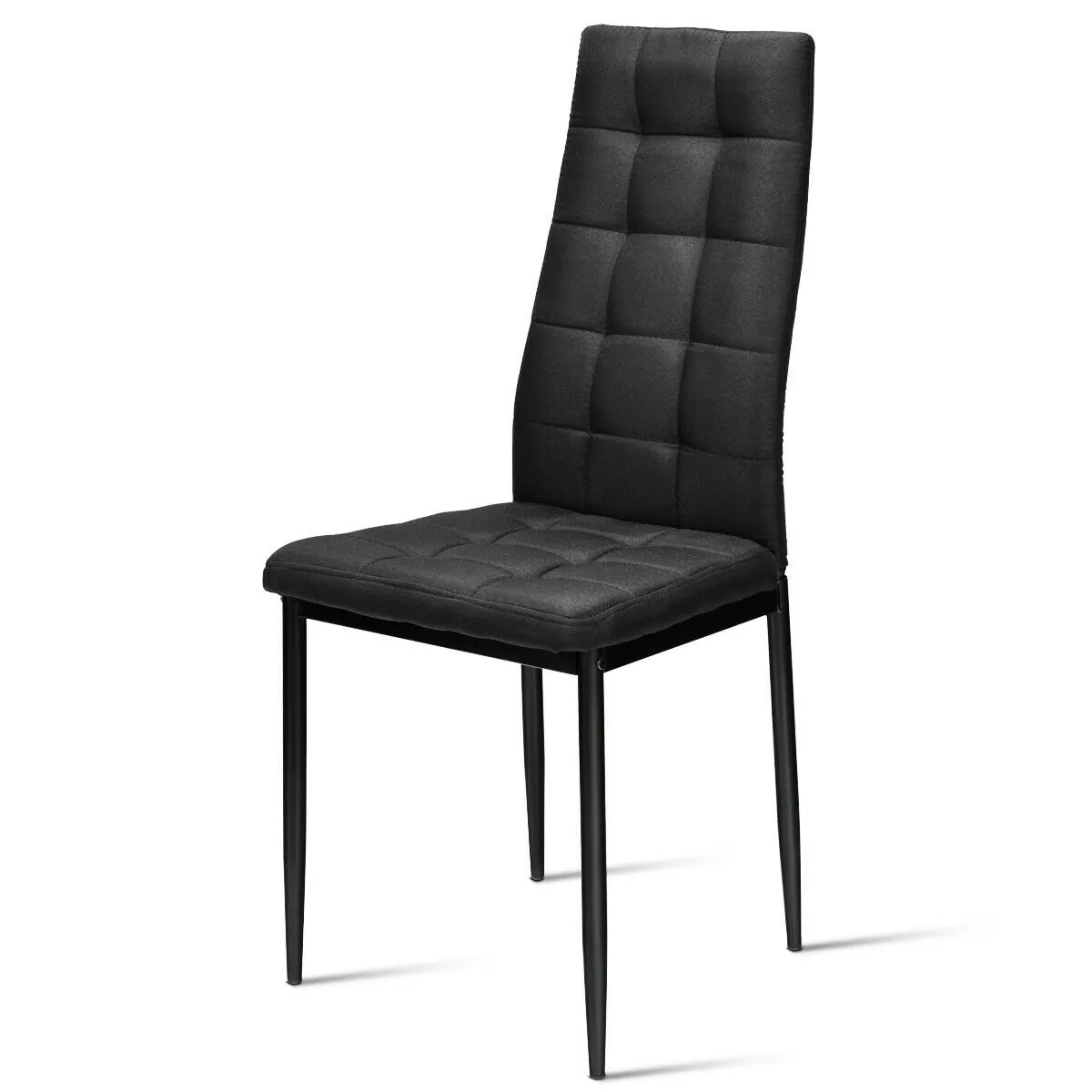 Alt View 9. Gymax - Gymax Set of 4 Kitchen Dining Side Chairs Fabric Cushion with Metal Frame High Back - Black.