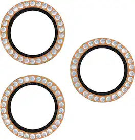kate spade new york - Aluminum Ring Lens Protector for Apple iPhone 16 Pro and 16 Pro Max - Set in Stone Gold