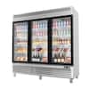 Front. Coolski - Coolski 82 in. 78.2 cu. ft. Commercial Display Refrigerator Merchandiser Beverage Cooler 3 Glass Door in Stainless Steel - Stainless steel.