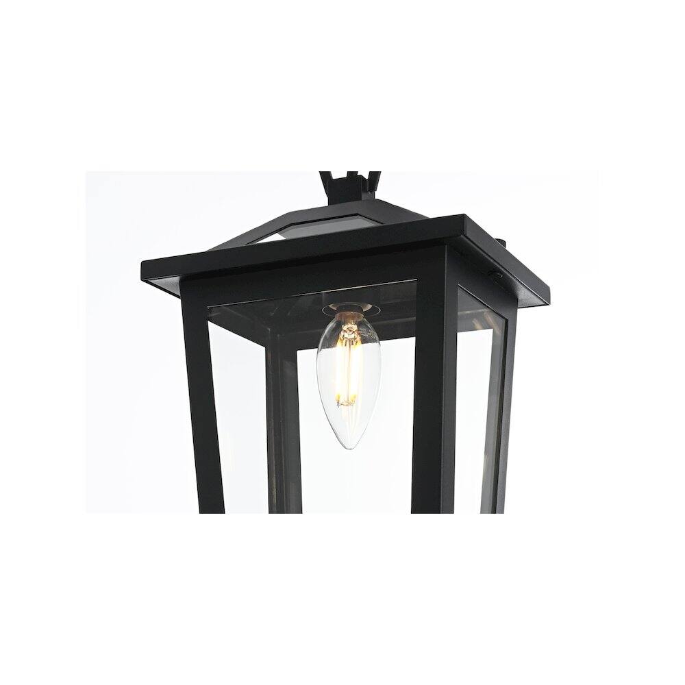 Alt View 2. Elegant Lighting - Berks 7 inch Outdoor Pendant in Black - Black.