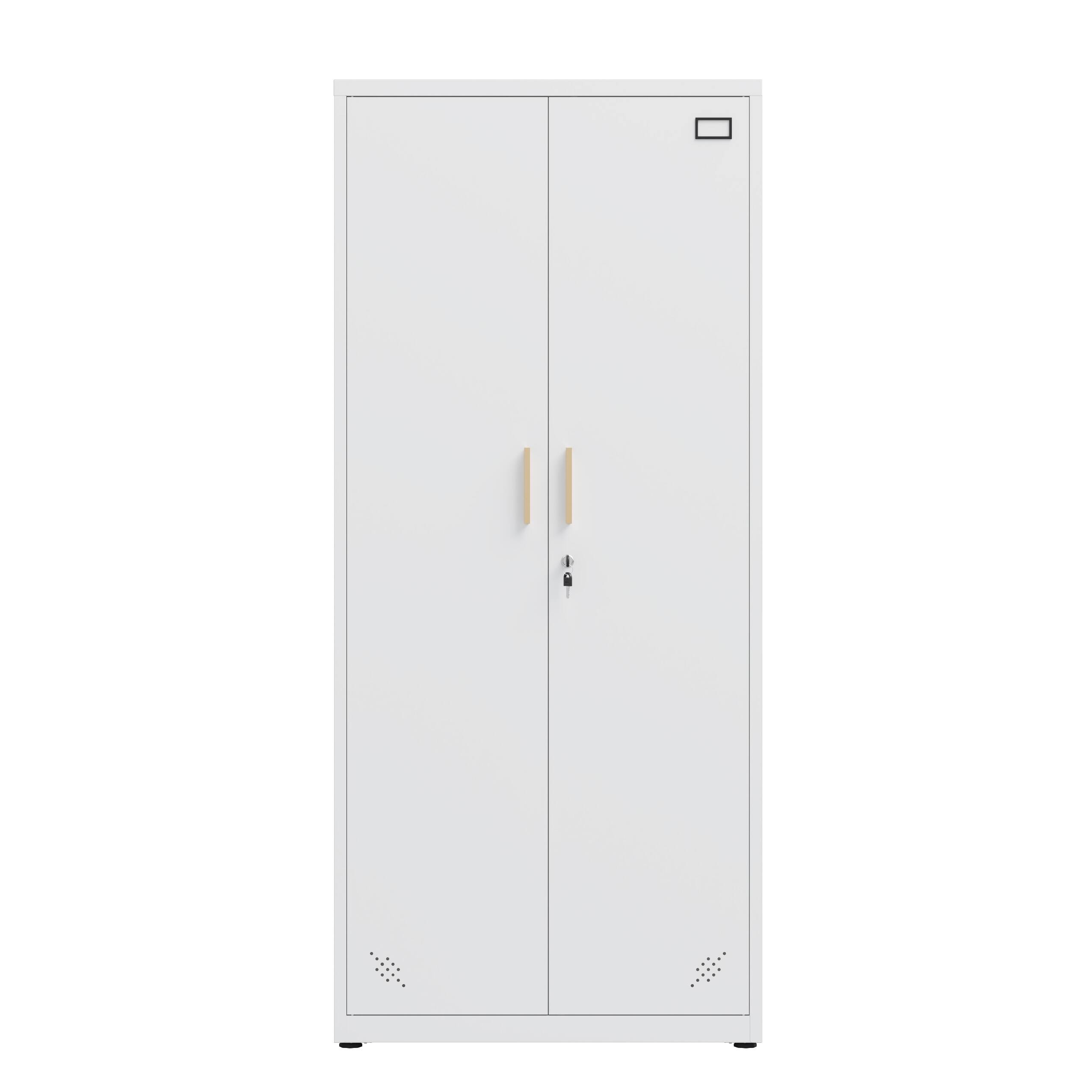 Angle. COWLOWN - High Storage Cabinet with 2 Doors & 4 Partitions 5 Storage Spaces White Design for Home & Office.