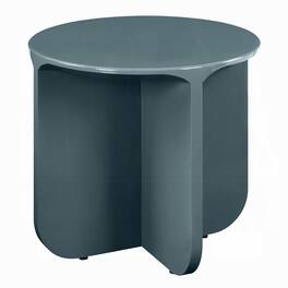 Manhattan Lane - Lemy Side End Table. 20 Inch Round Top with Pedestal Base, Wood - Teal Blue