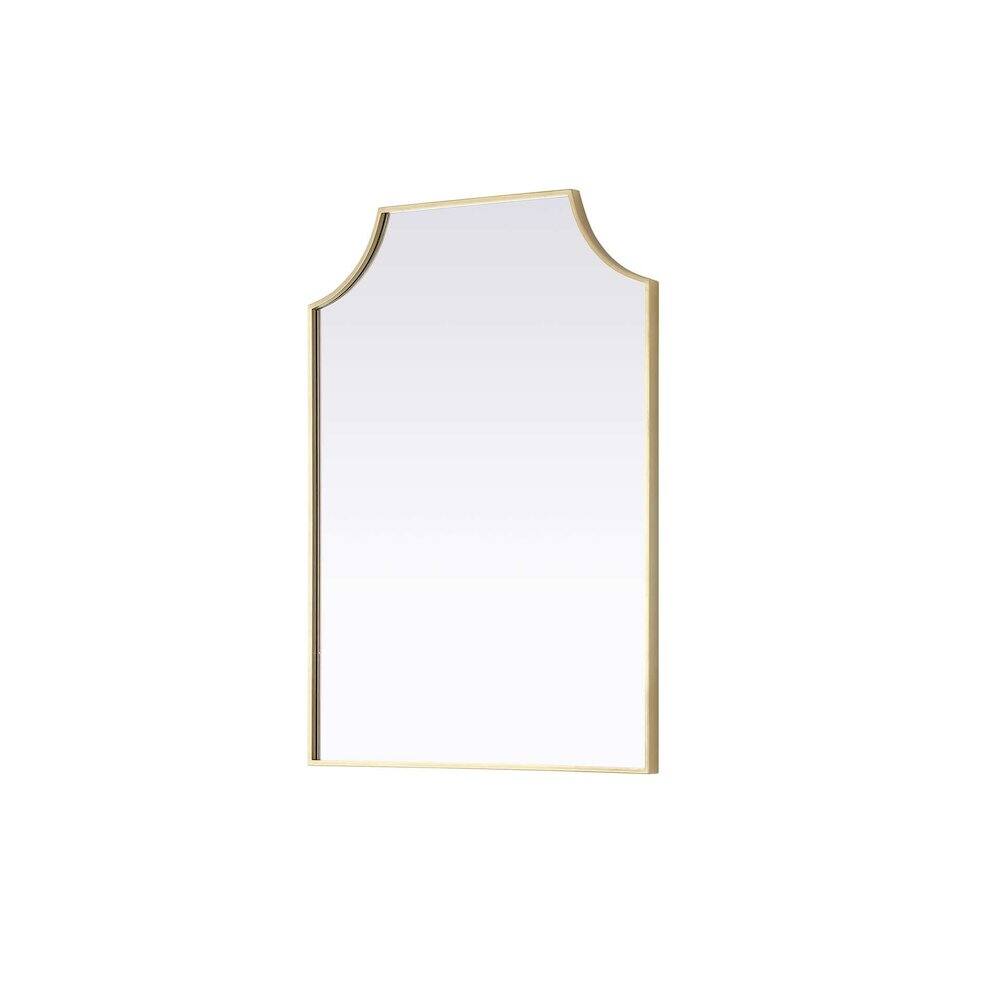 Alt View 1. Elegant Kitchen and Bath - Notched Metal Mirror 27x36 inch in Brass - Brass.