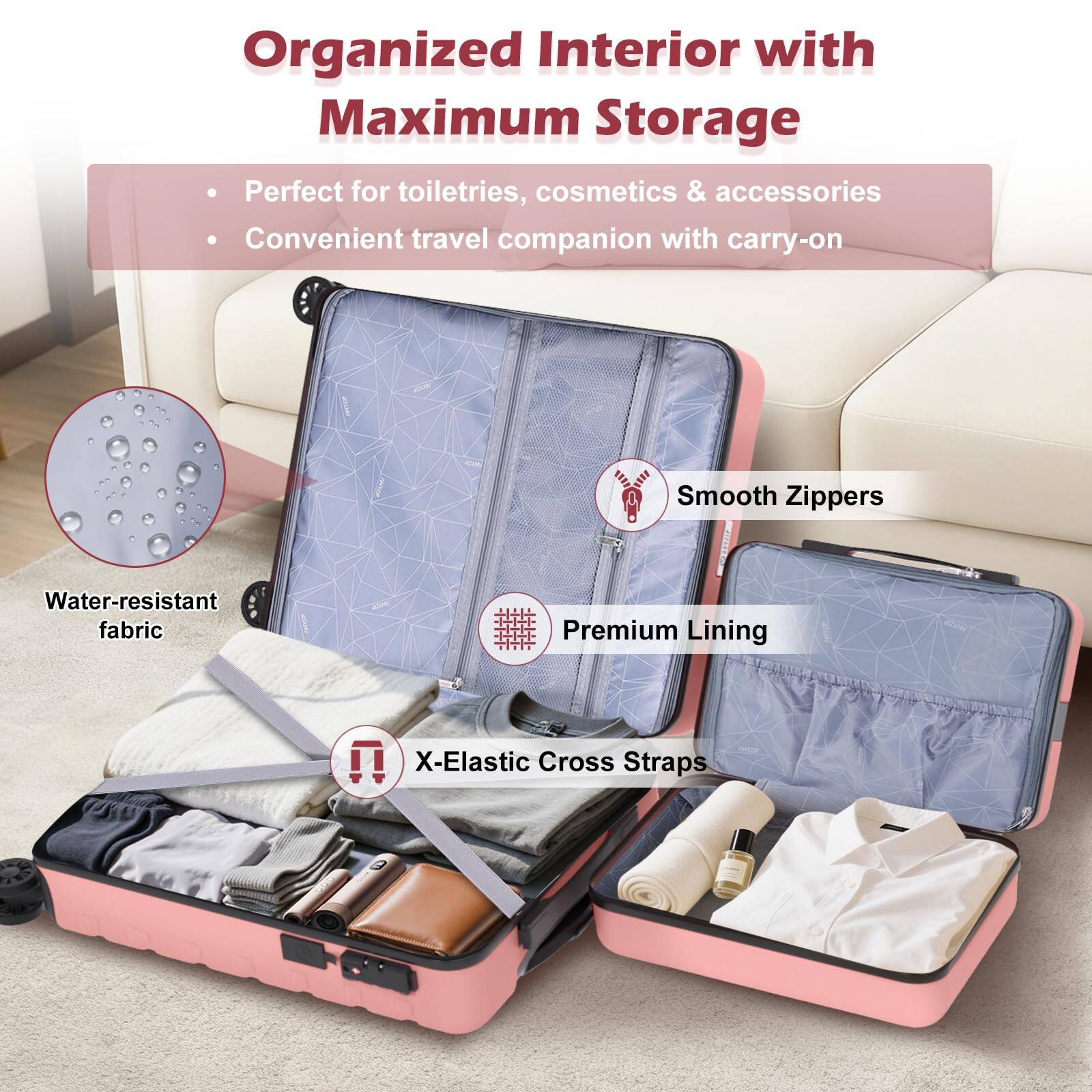 Organized Interior with Maximum Storage  
Perfect for toiletries, cosmetics & accessories  
Convenient travel companion with carry-on  

- Smooth Zippers  
- Water-resistant fabric  
- Premium Lining  
- X-Elastic Cross Straps