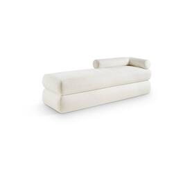 Meridian Furniture - Kennedy Cream Chenille Fabric Bench - Beige