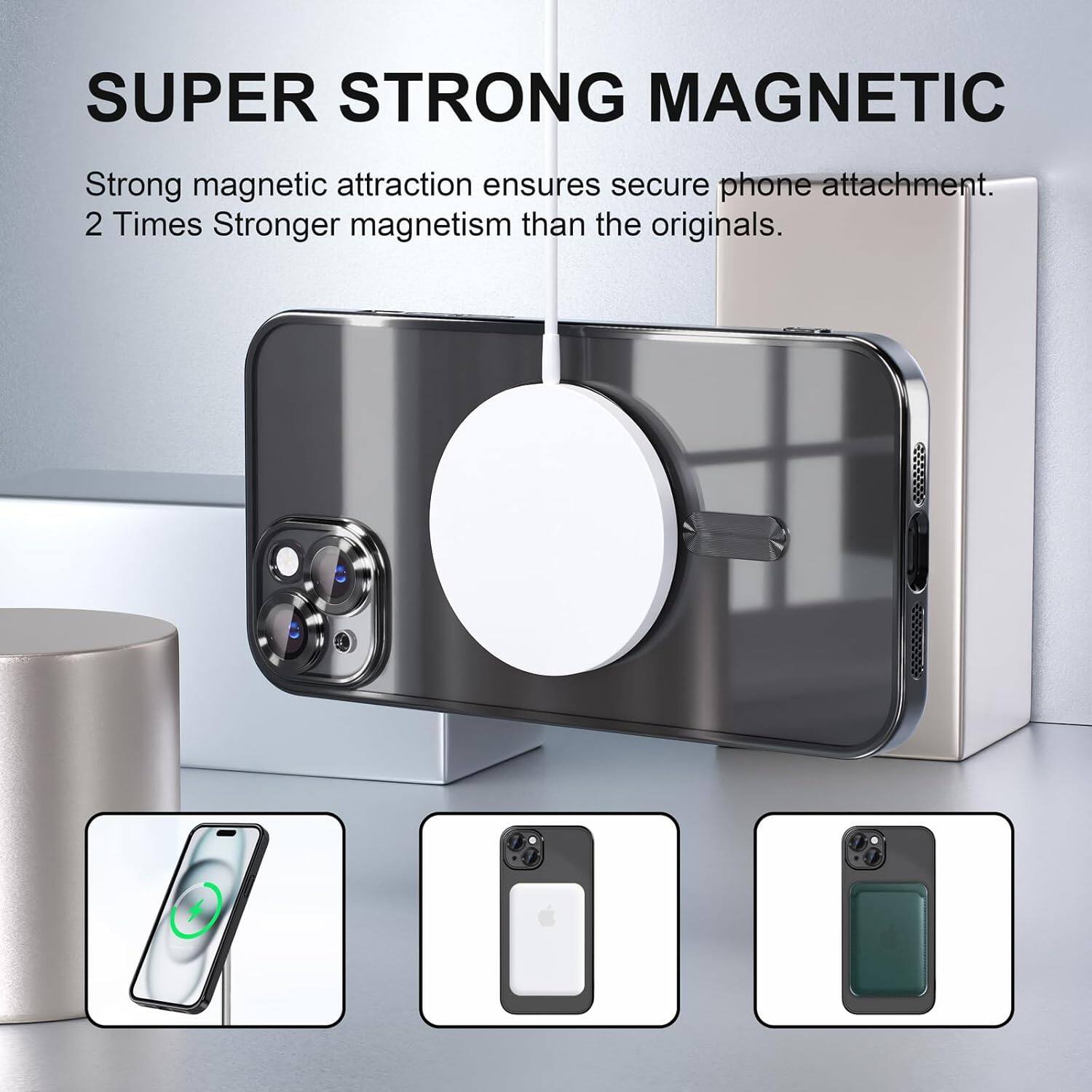 SUPER STRONG MAGNETIC
Strong magnetic attraction ensures secure phone attachment. 2 Times Stronger magnetism than the originals.