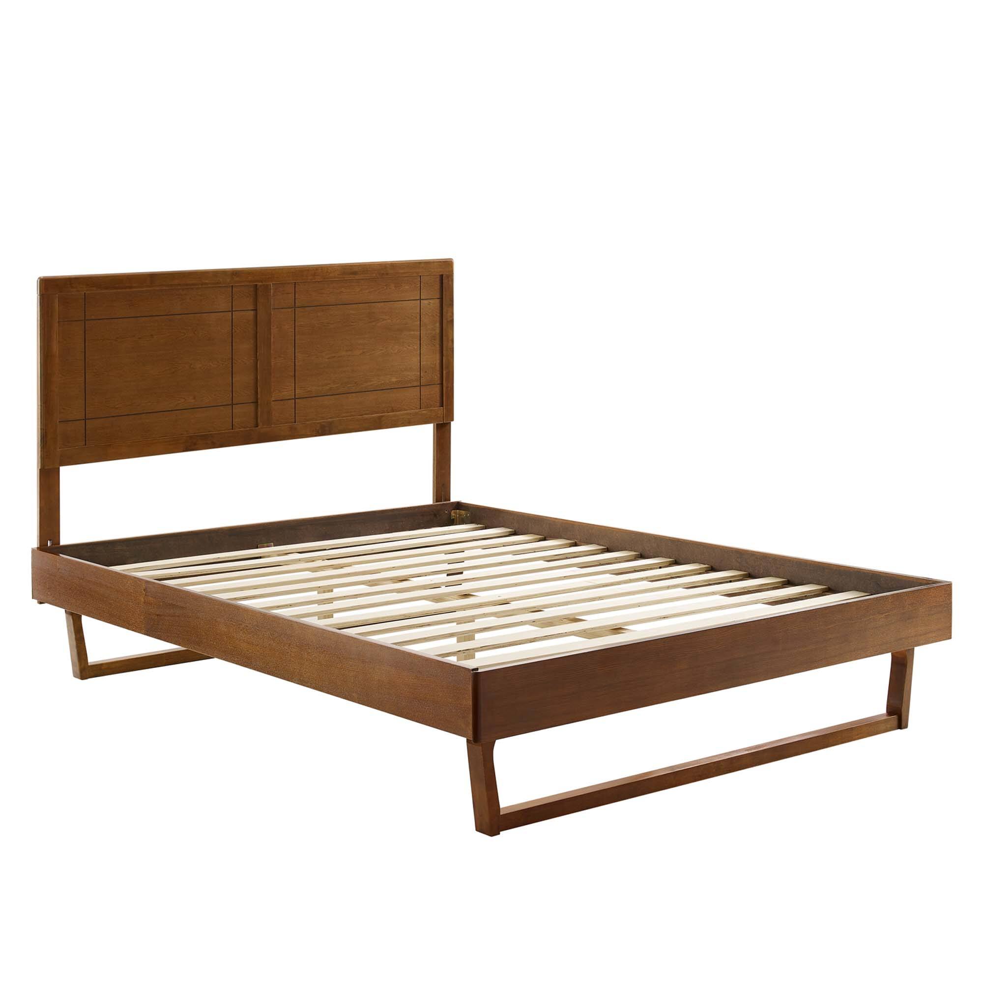 Alt View 7. Modway - Marlee Wood Twin Platform Bed With Angular Frame - Brown.