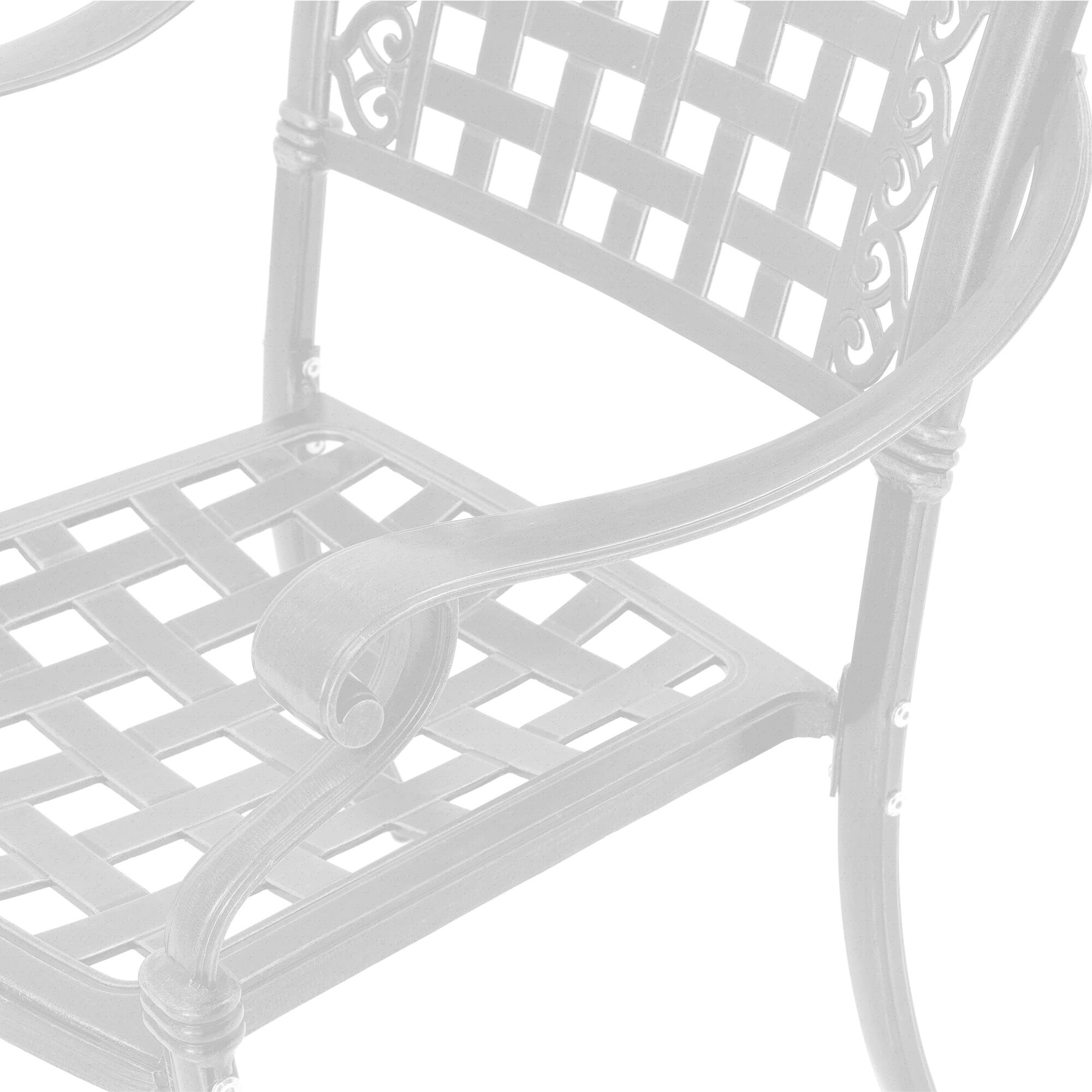 Alt View 2. Mondawe - 2 Piece Cast Aluminum Dining Chair - White.