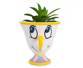 Disney - Beauty and the Beast Chip 3-Inch Mini Planter with Artificial Succulent - Yellow