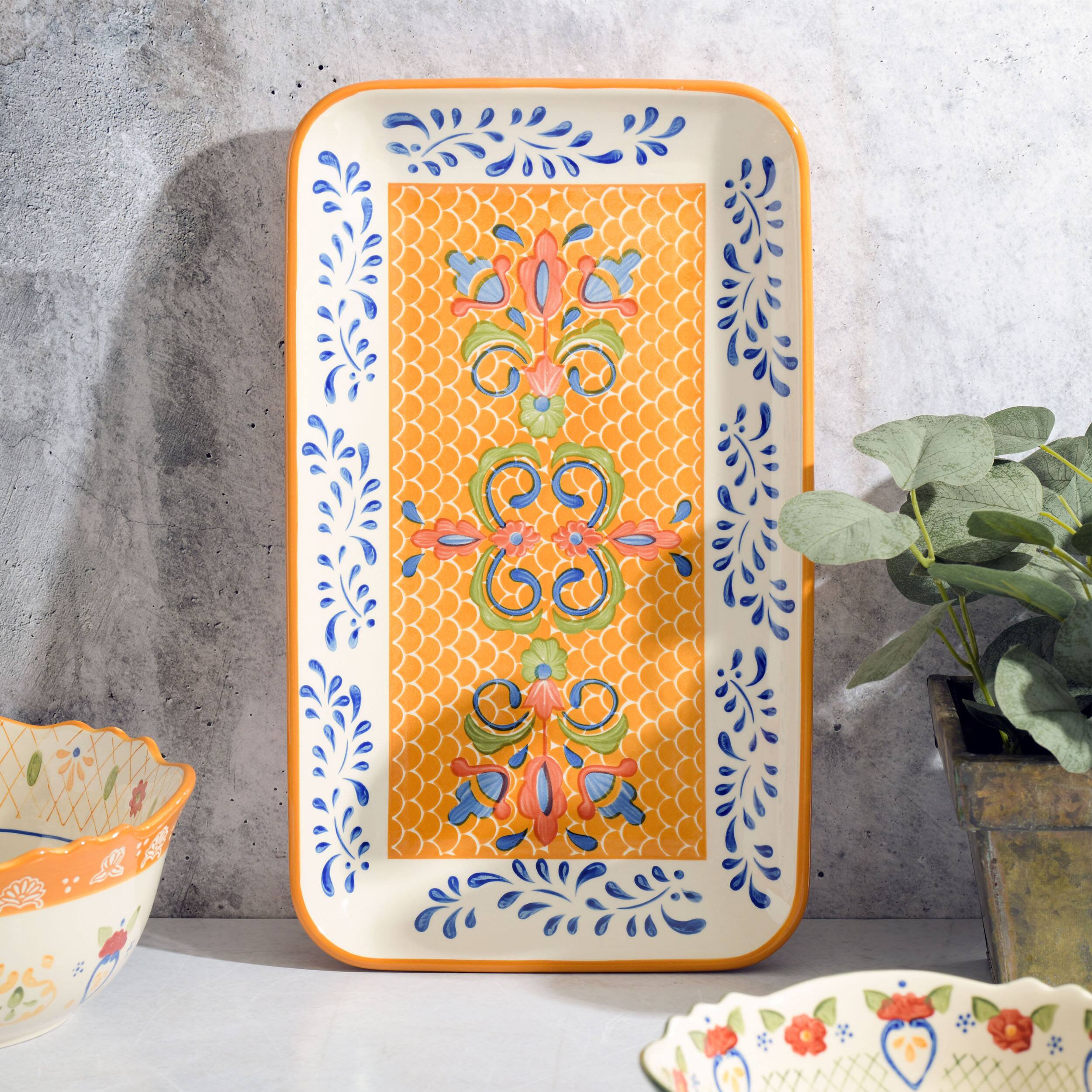 Alt View 9. Laurie Gates - Laurie Gates Hand Painted Tierra Stoneware Serving Platter - Multi.