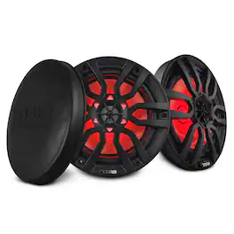 DS18 Audio - NXL 8" 2-way Coaxial Speaker with RGB LED Lights, Built-in Driver and Grille (Pair), 125W RMS 4-Ohm - Black