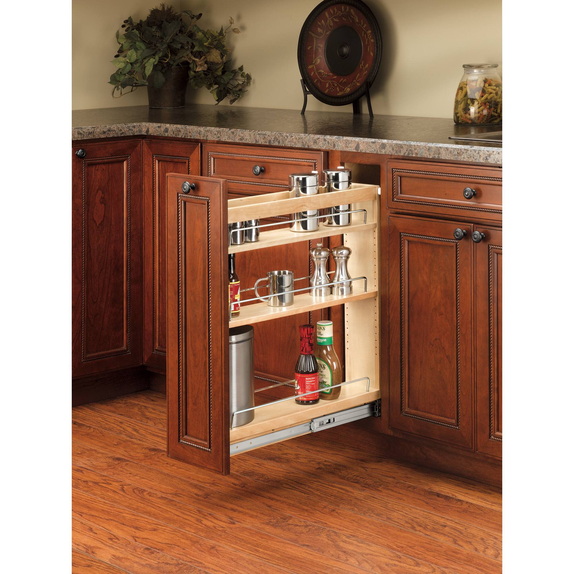 Alt View 7. Rev-A-Shelf - Rev-A-Shelf 5" Pullout Vanity Storage Organizer for Base Cabinets, 448-BC19-5C - Light Brown.