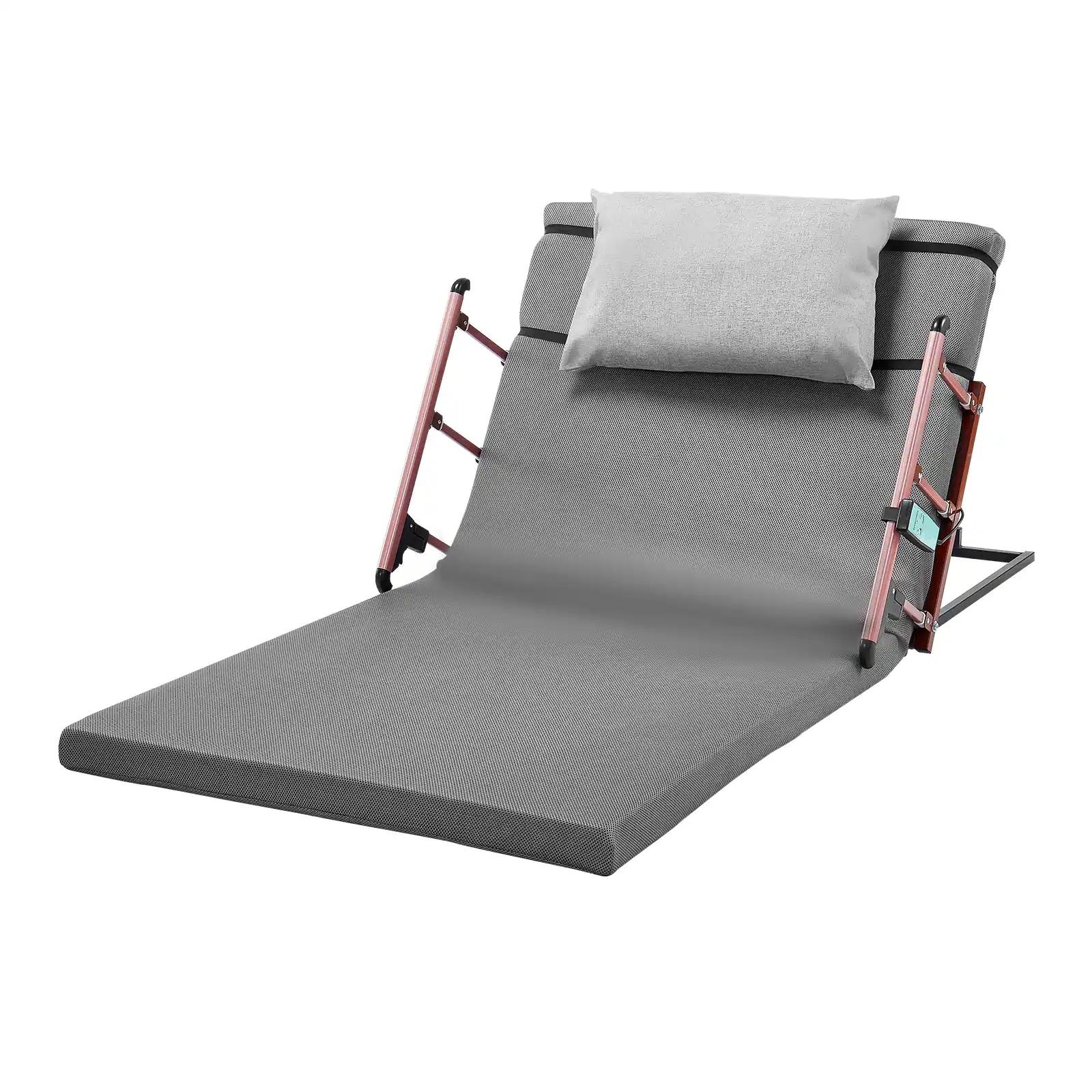 Alt View 5. VEVOR - Electric Lifting Backrest for Bed, 300 lbs Capacity, 4-68° Adjustable Lifting Bed Backrest, with Folable Guardrail - Gray.