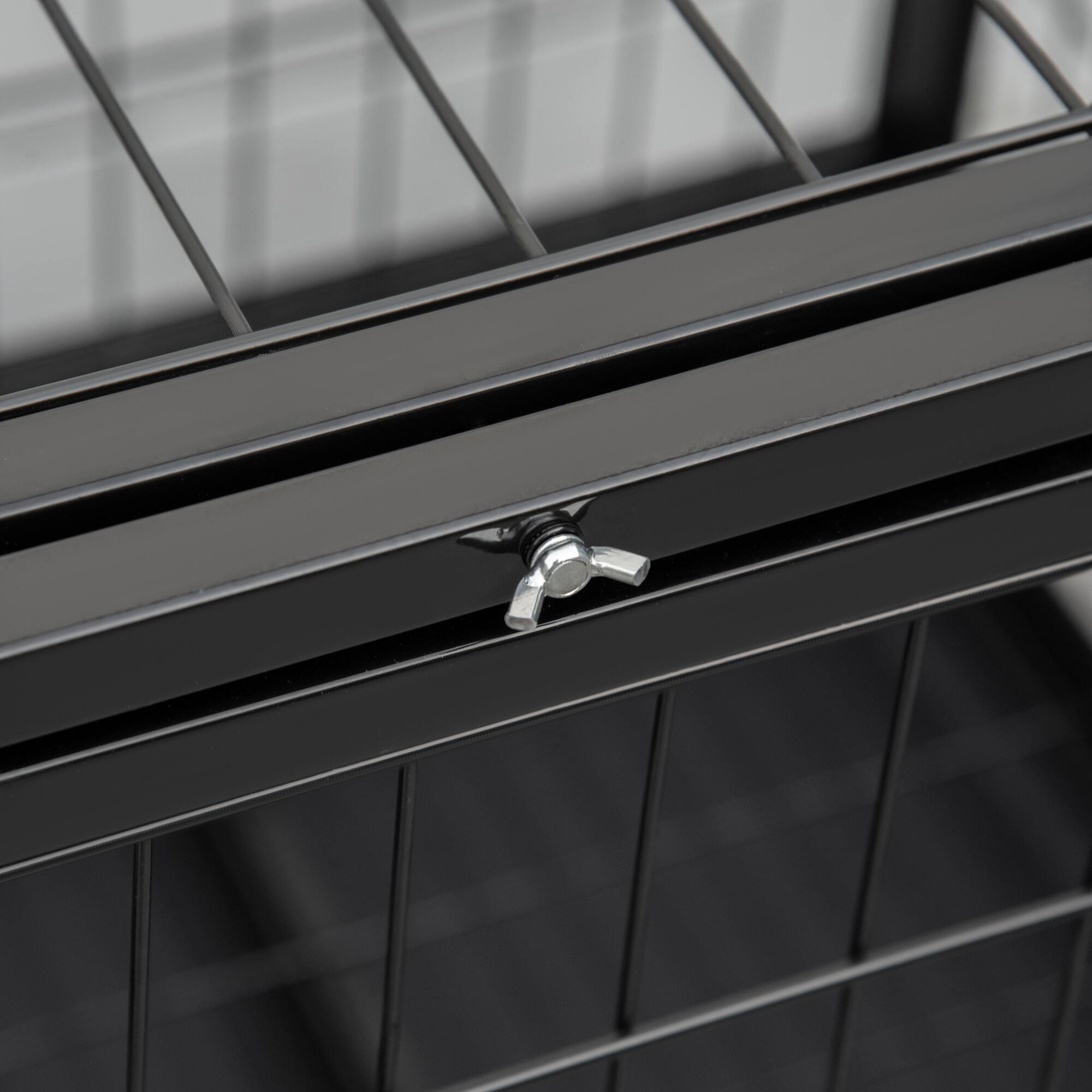 Alt View 5. Pawhut - 36" Heavy Duty Dog Crate, Indestructible Dog Cage Kennel with Removable Tray, Lockable Wheels, Double Door.