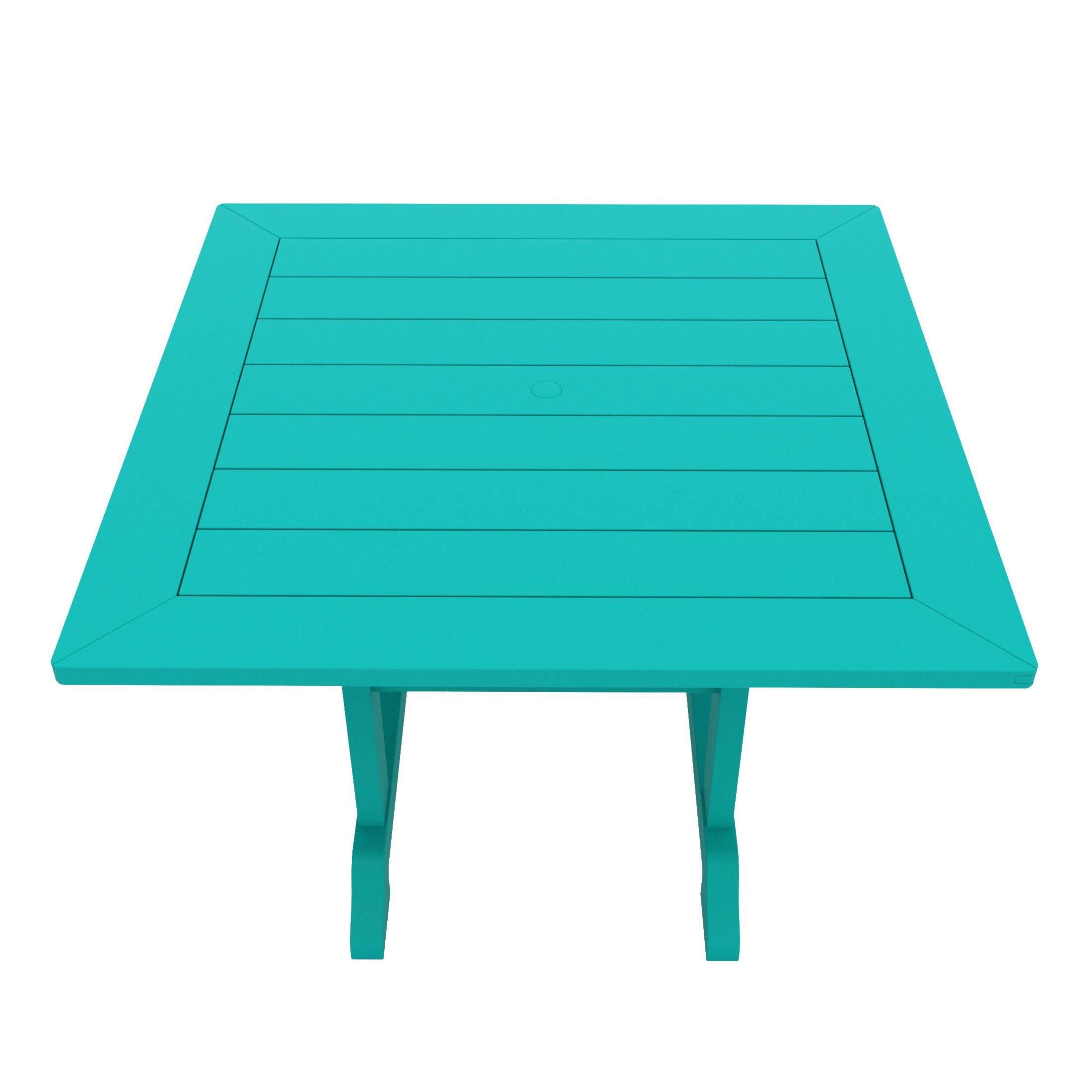 Alt View 6. WestinTrends - WestinTrends Malibu 5-Piece HDPE Outdoor Patio Chair and Square Table Dining Set - Turquoise.