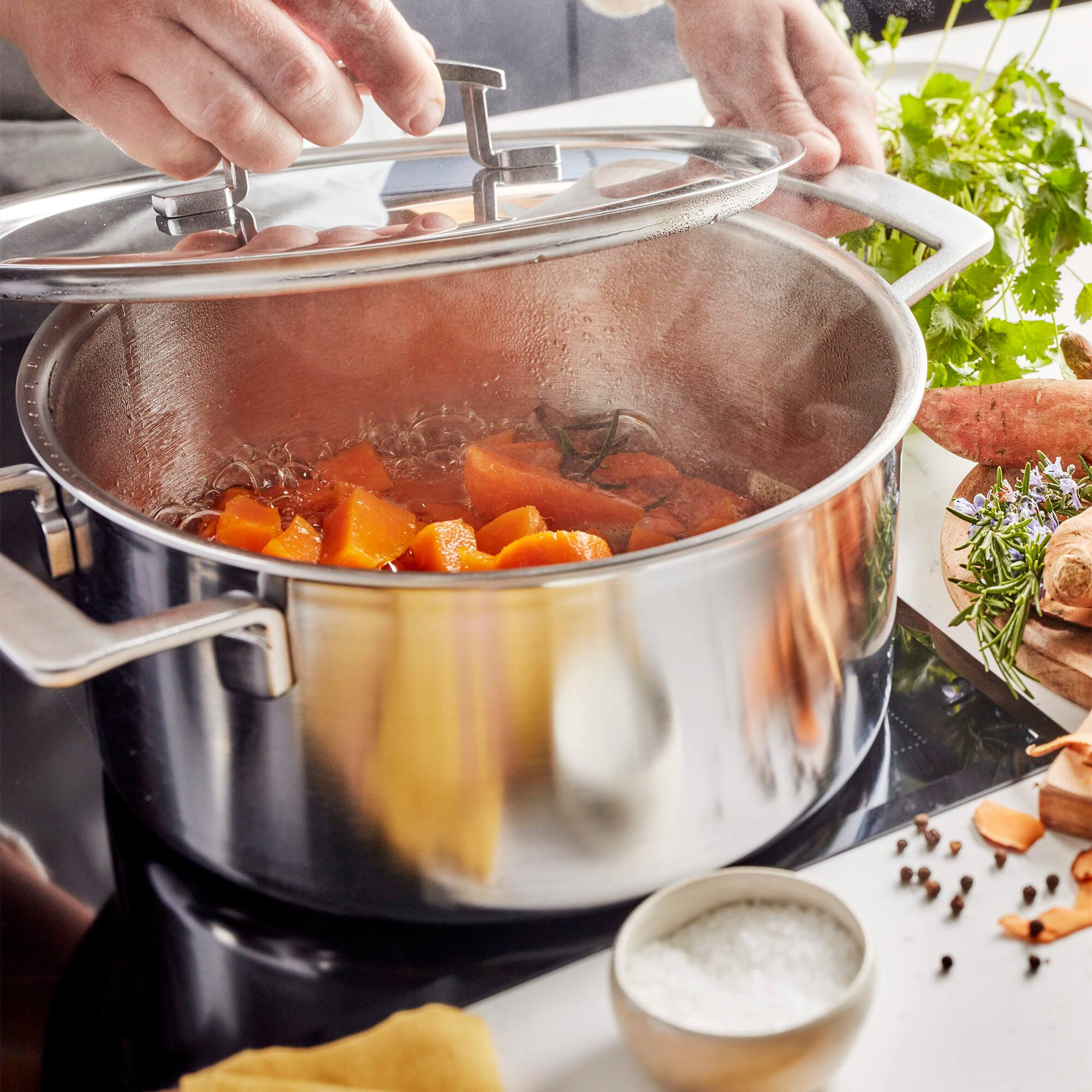 Alt View 6. Demeyere - Demeyere Industry 5-Ply 5.5-qt Stainless Steel Dutch Oven - Stainless Steel.