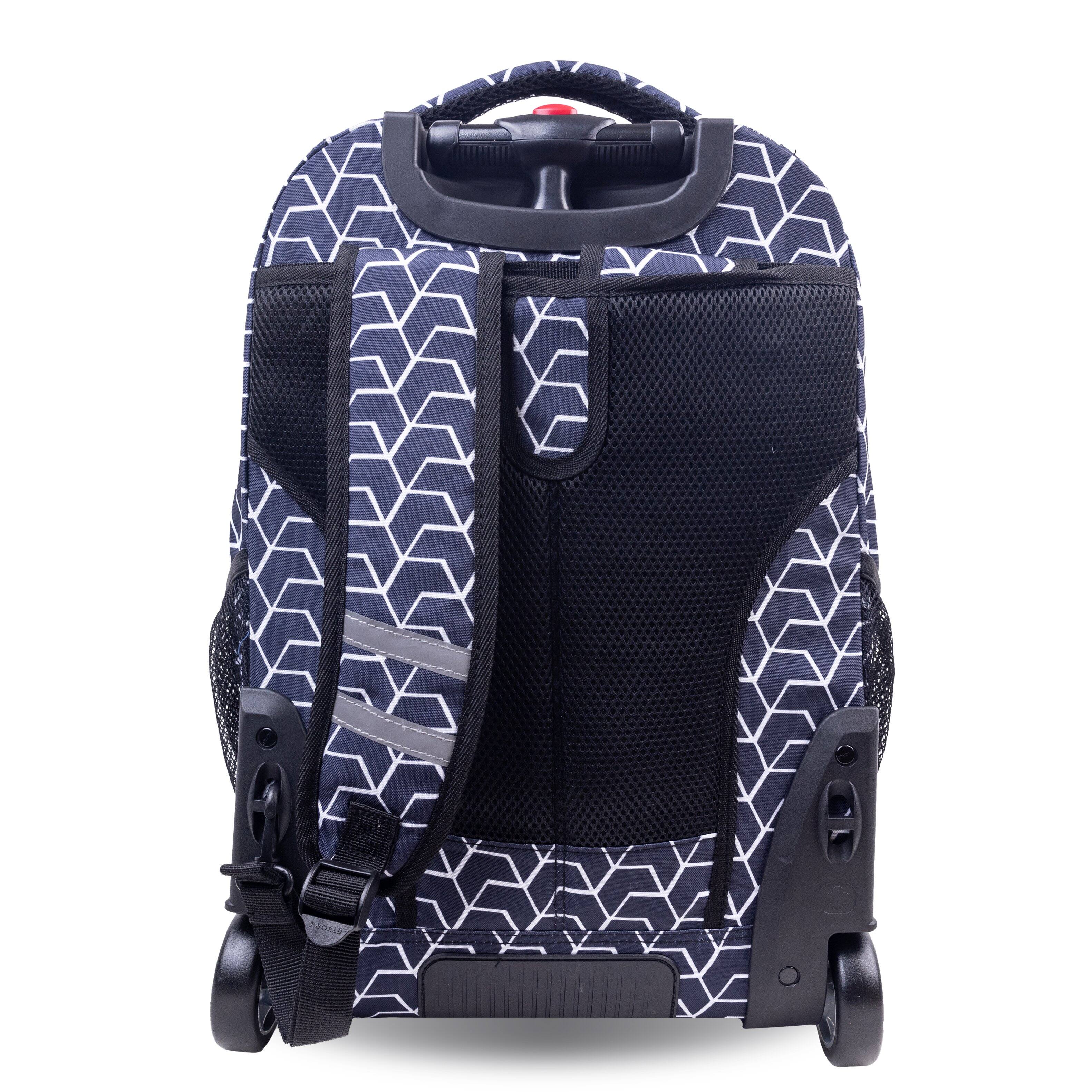 Back. J World - J World Unisex Sundance 20" Rolling Backpack with Laptop Sleeve for School and Travel, Line - LINE.