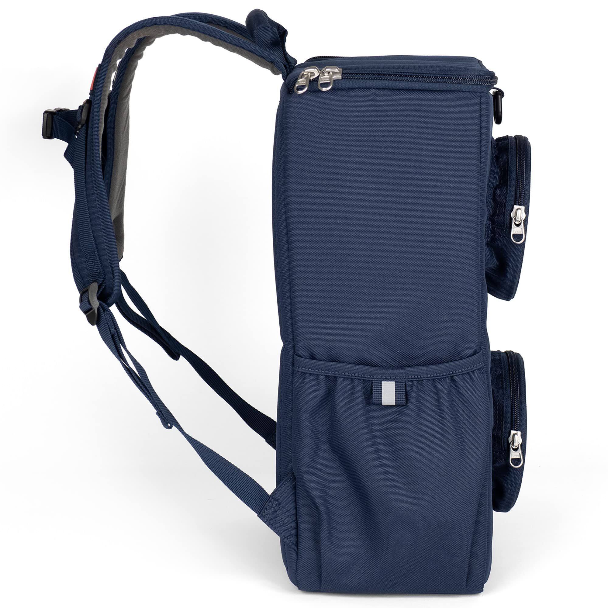 Left. Haiku - LEGO Brick Backpack Cooler - Navy.