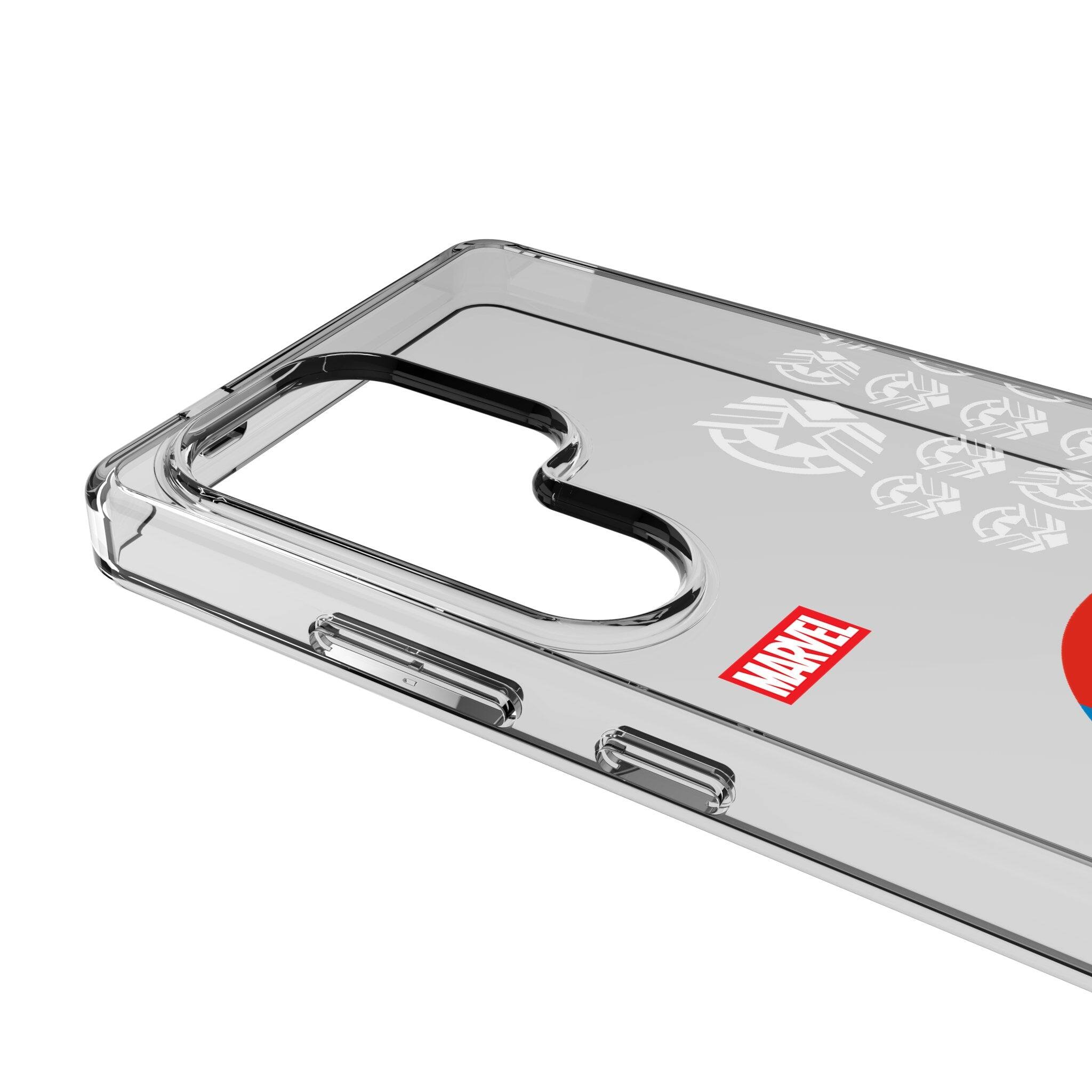 Left. Keyscaper - Marvel Sigil Clear Phone Case - Samsung Galaxy S21 Plus - Sam Wilson Captain America.