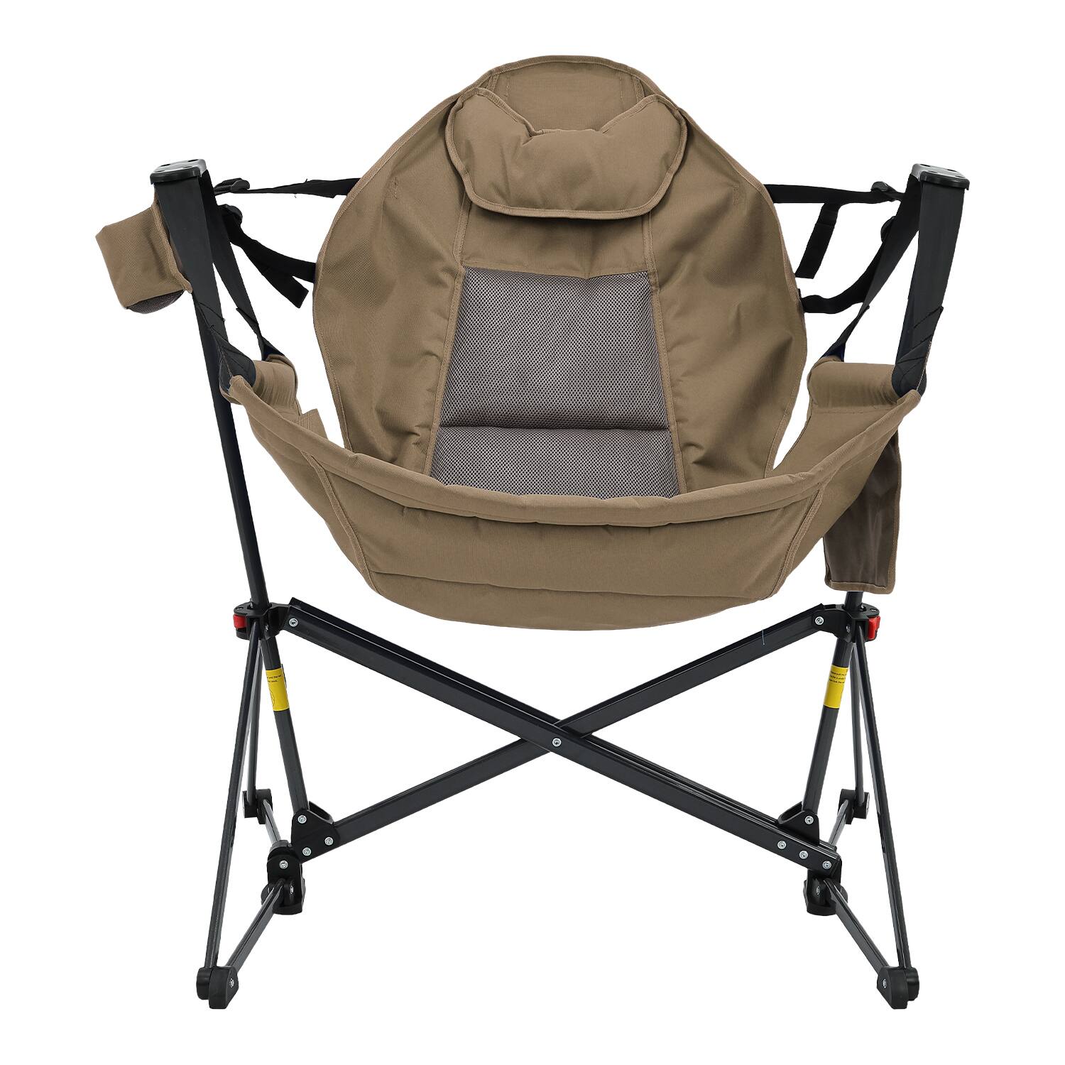 Alt View 3. Ainfox - Ainfox Oversized Camping Folding Chair,  Portable Heavy Duty Swing Chair Hammock - brown.