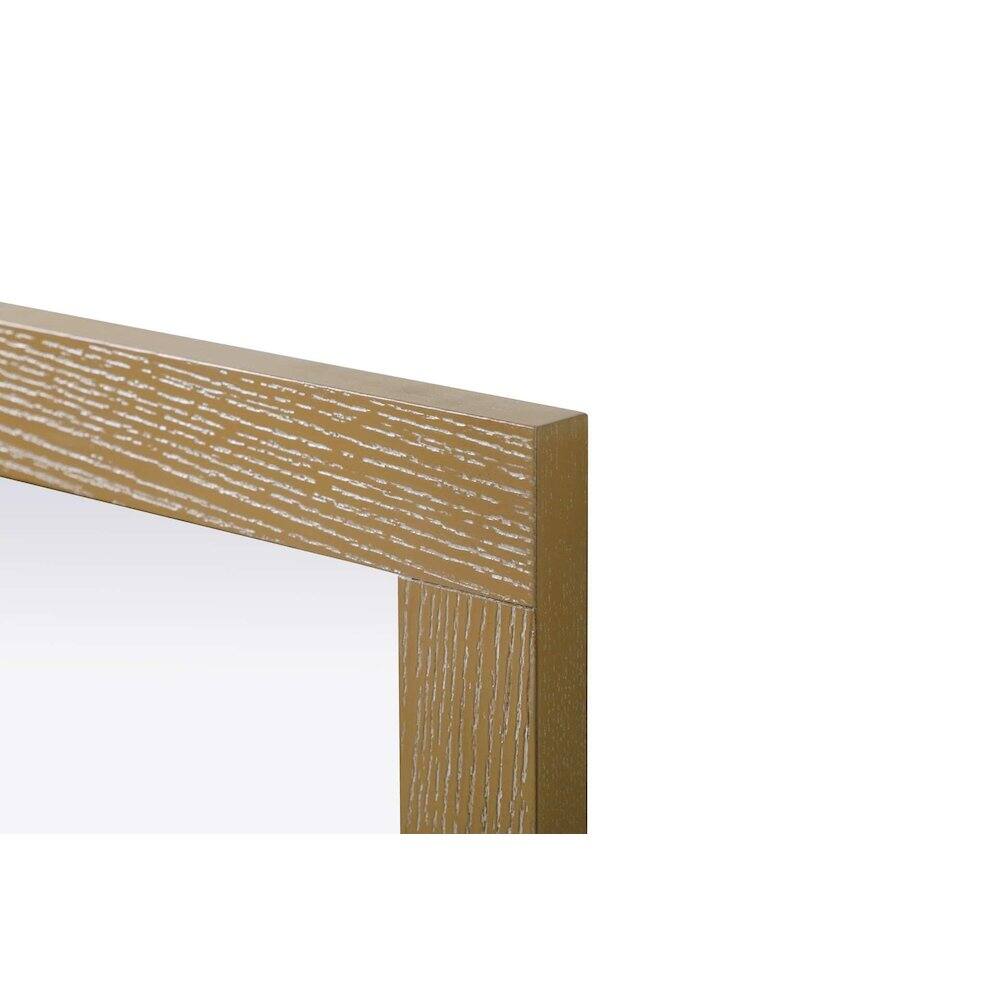Left. Elegant Kitchen and Bath - Noah Wooden Rectangle Mirror 30 x 36 in Linen Oak - Linen Oak.
